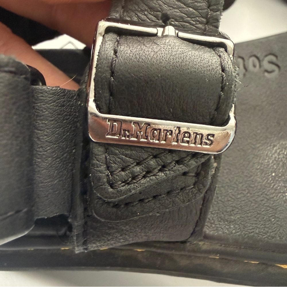 Dr. Martens Kyle J Black Leather Adjustable Strap Sandals M4/W5 Unisex - Picture 5 of 9